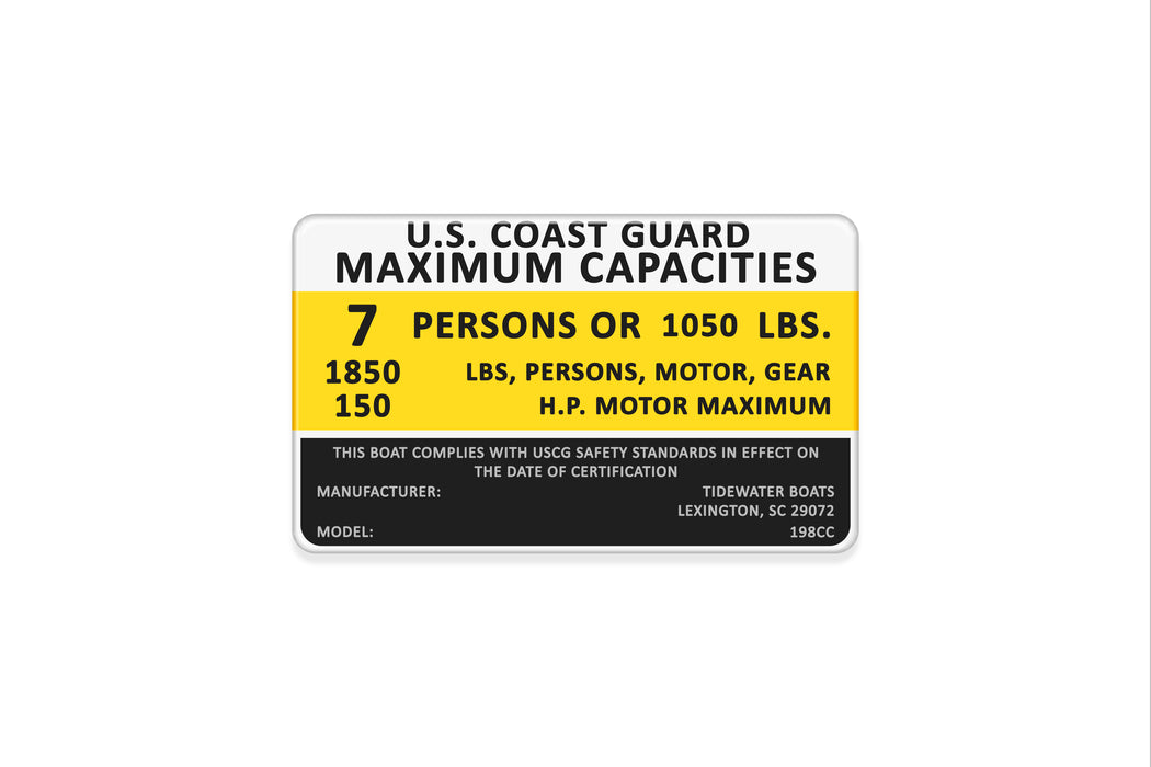 Custom Boat Capacity Badge (3" x 5")