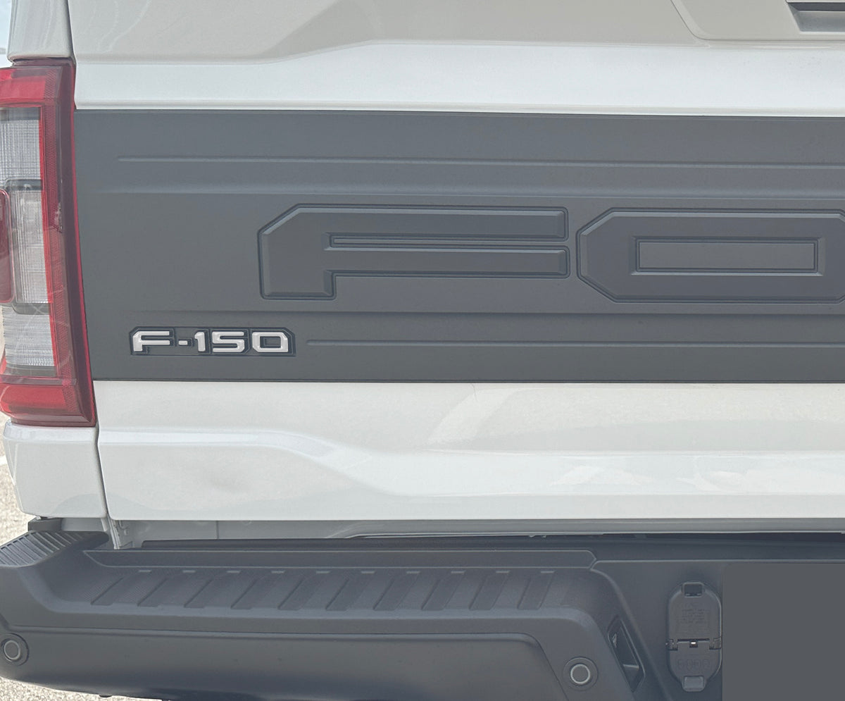 thumbnail image 2 of Genuine Ford F-150 Raptor Tailgate Applique Panel Cover – 2021-2024, Black Matte 2 of 5