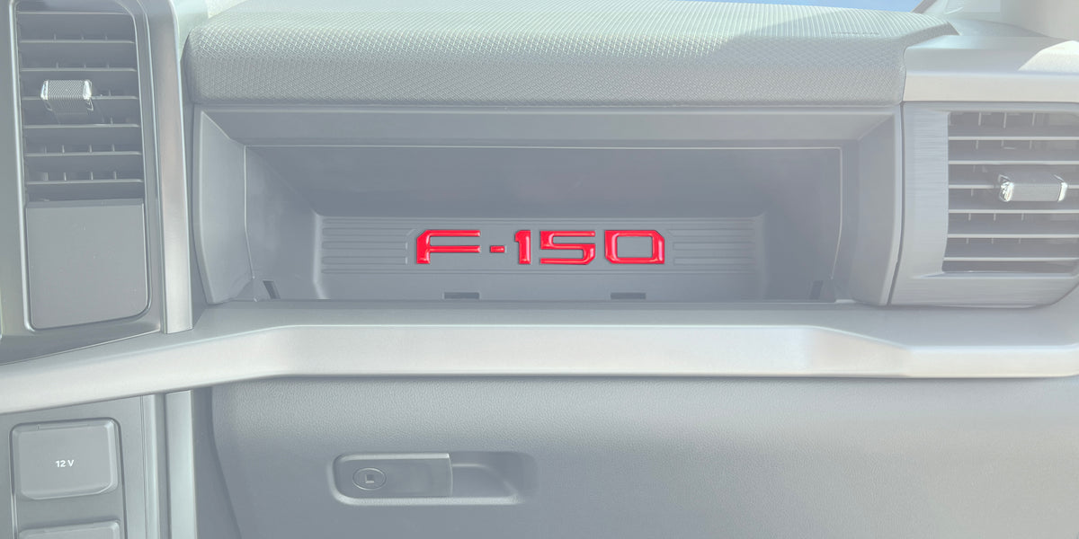 Passenger Cubby Letter Overlays Fits 2021-2026 Ford F-150 XL/STX