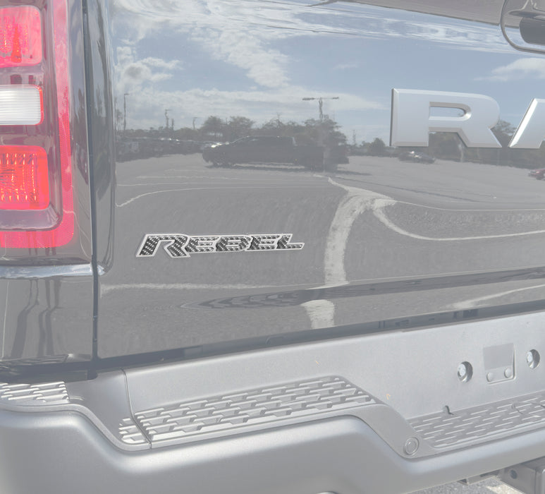 Rebel Tailgate Emblem Letter Inserts Fits 2025-2026 Ram 1500/2500/3500