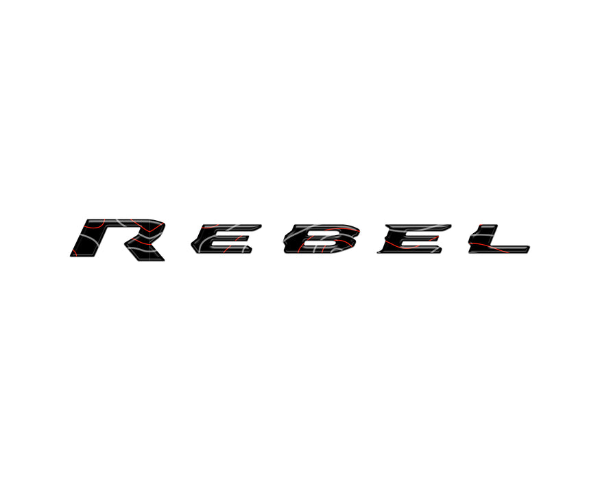 Rebel Tailgate Emblem Letter Inserts Fits 2025-2026 Ram 1500/2500/3500