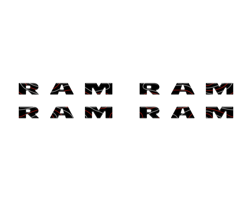 Base Model Running Board Letter Inserts Fits 2025-2026 Ram 1500/2500/3500