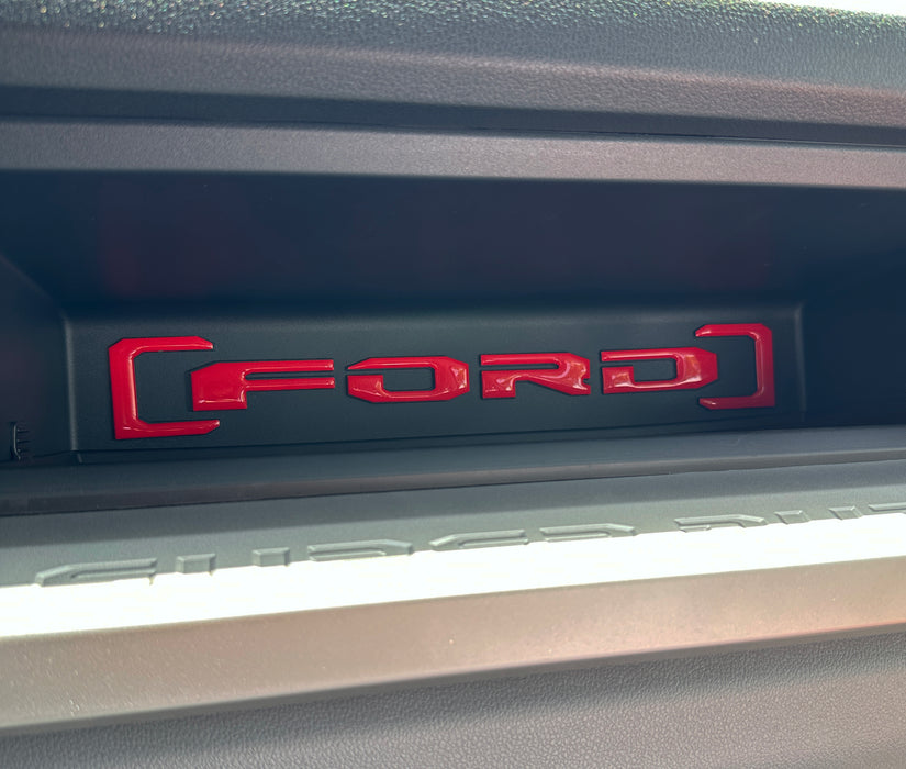 Upper Glove Box Letter Overlays Fits 2023-2026 Ford Super Duty