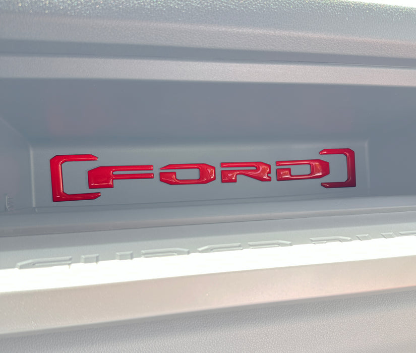 Upper Glove Box Letter Overlays Fits 2023-2026 Ford Super Duty