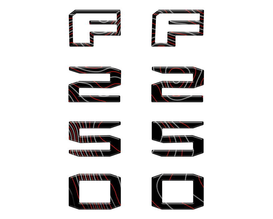 Fender Badge Letter Overlays Fits 2023-2026 Ford Super Duty
