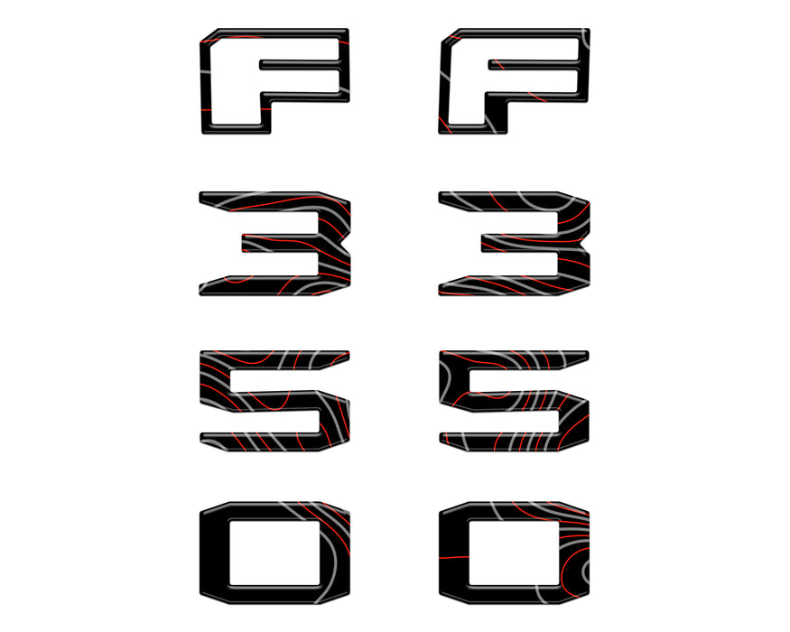 Fender Badge Letter Overlays Fits 2023-2026 Ford Super Duty