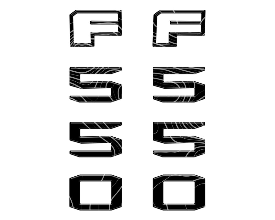 Fender Badge Letter Overlays Fits 2023-2026 Ford Super Duty