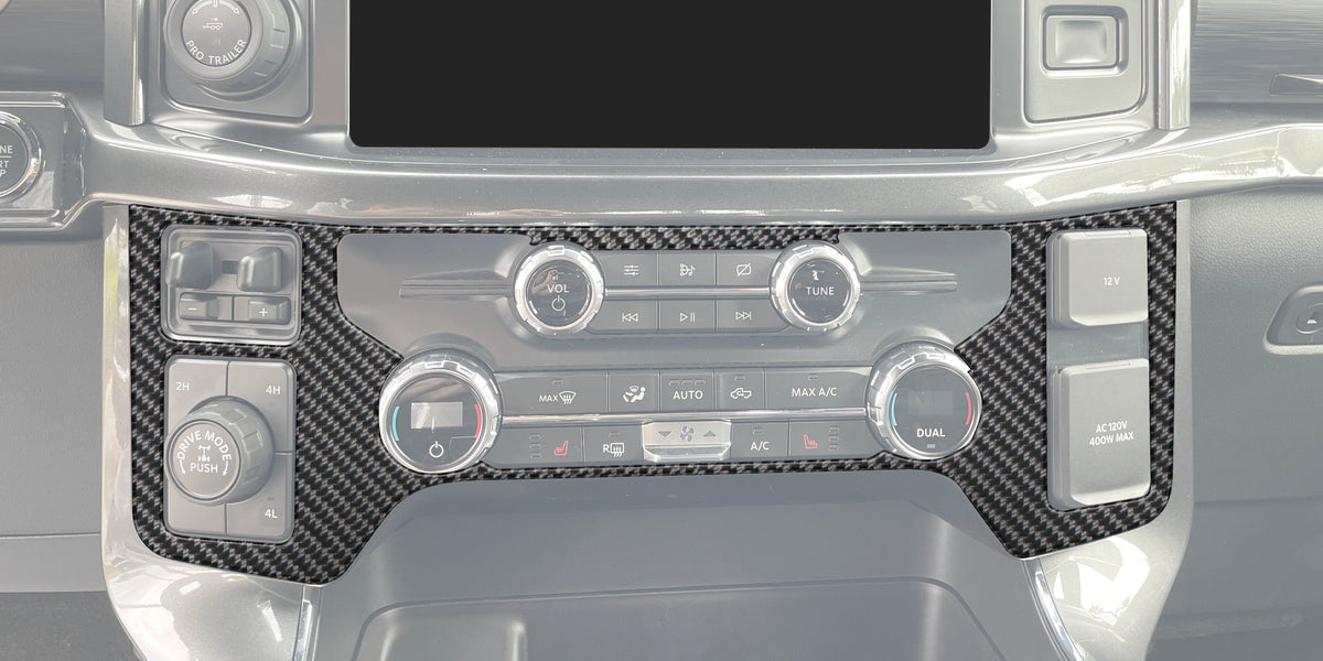 Copertura Decorativa In ABS Per Pannello Clima Compatibile Con Ford F-150 2021-2022, Effetto Cromo