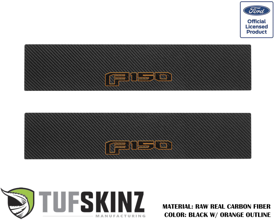 Door Sill Protection Overlays (Real Carbon Fiber) Fits 2015-2020 Ford F-150