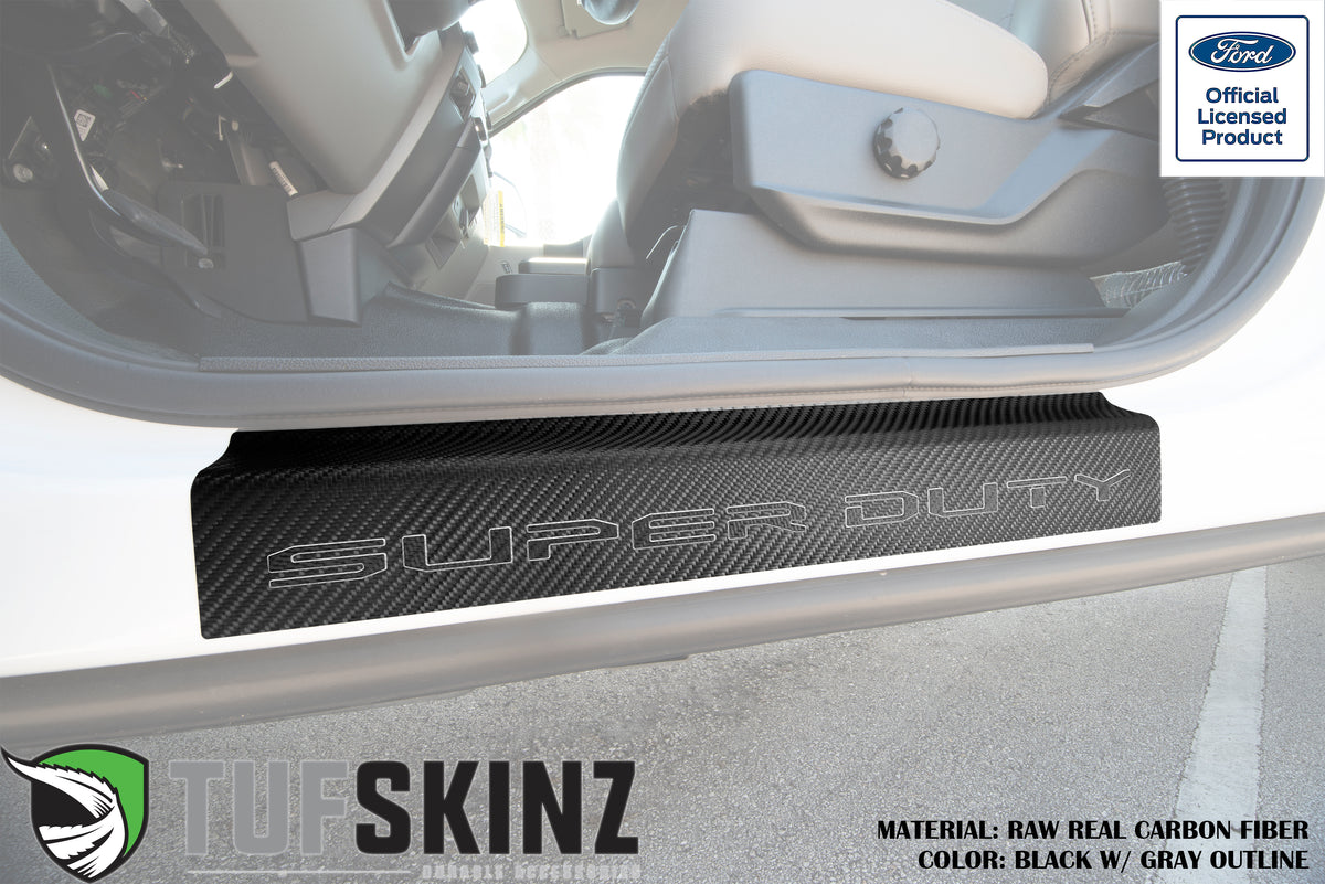 Door Sill Protection Overlays (Real Carbon Fiber) Fits 2017-2020