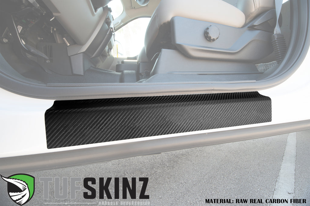 Door Sill Protection Overlays (Real Carbon Fiber) Fits 2017-2020