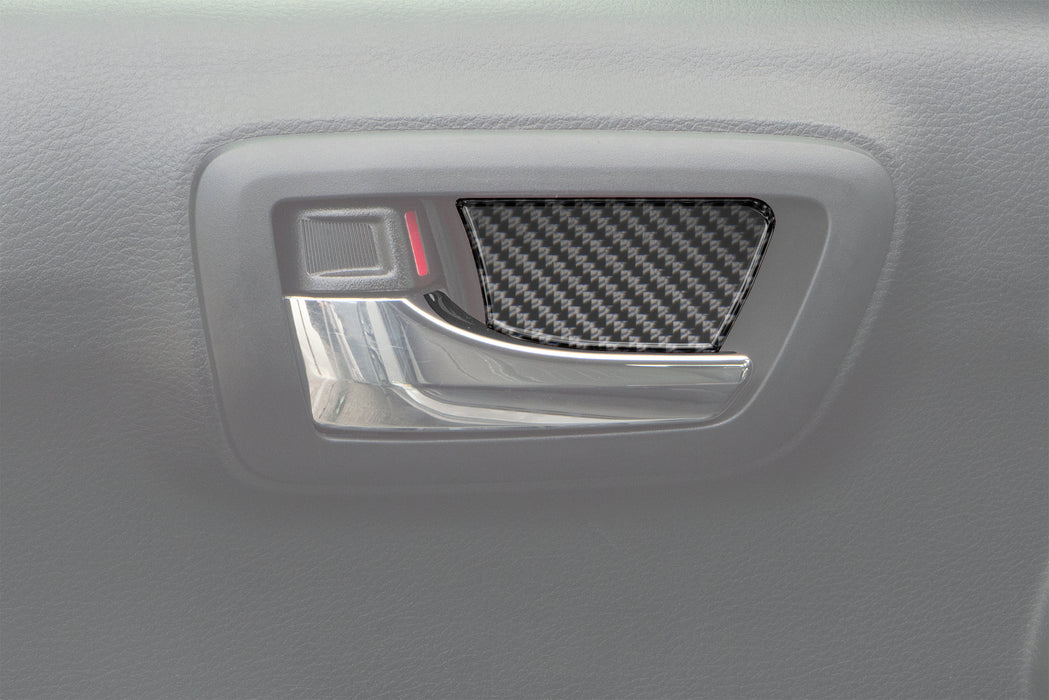 Carbon Fiber Look Door Handle Covers For 2016-2023 Toyota Tacoma (Smart Key Compatible) - Glossy Black